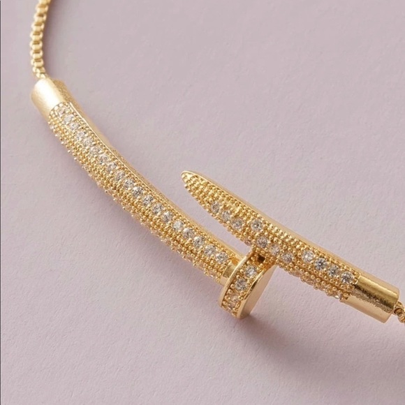 Gold Iced Out Rhinestone Encrusted Zirconia Bracelet - Picture 5 of 12